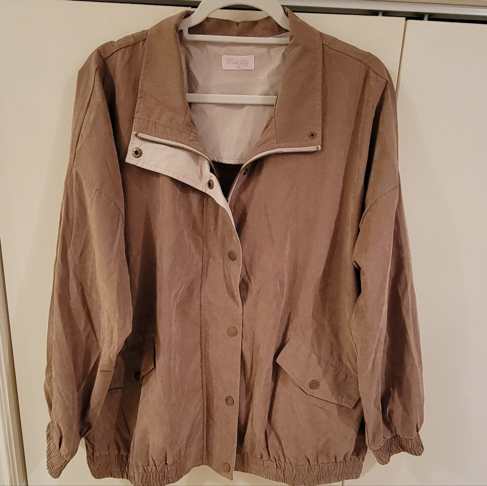Pink Lily Classic Tan Utility Jacket